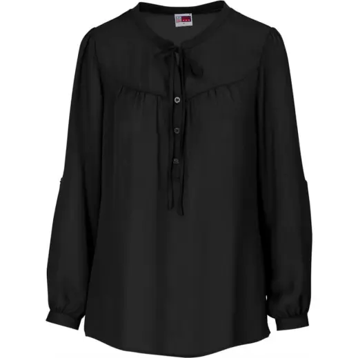Ladies Long Sleeve Candice Blouse Black Front